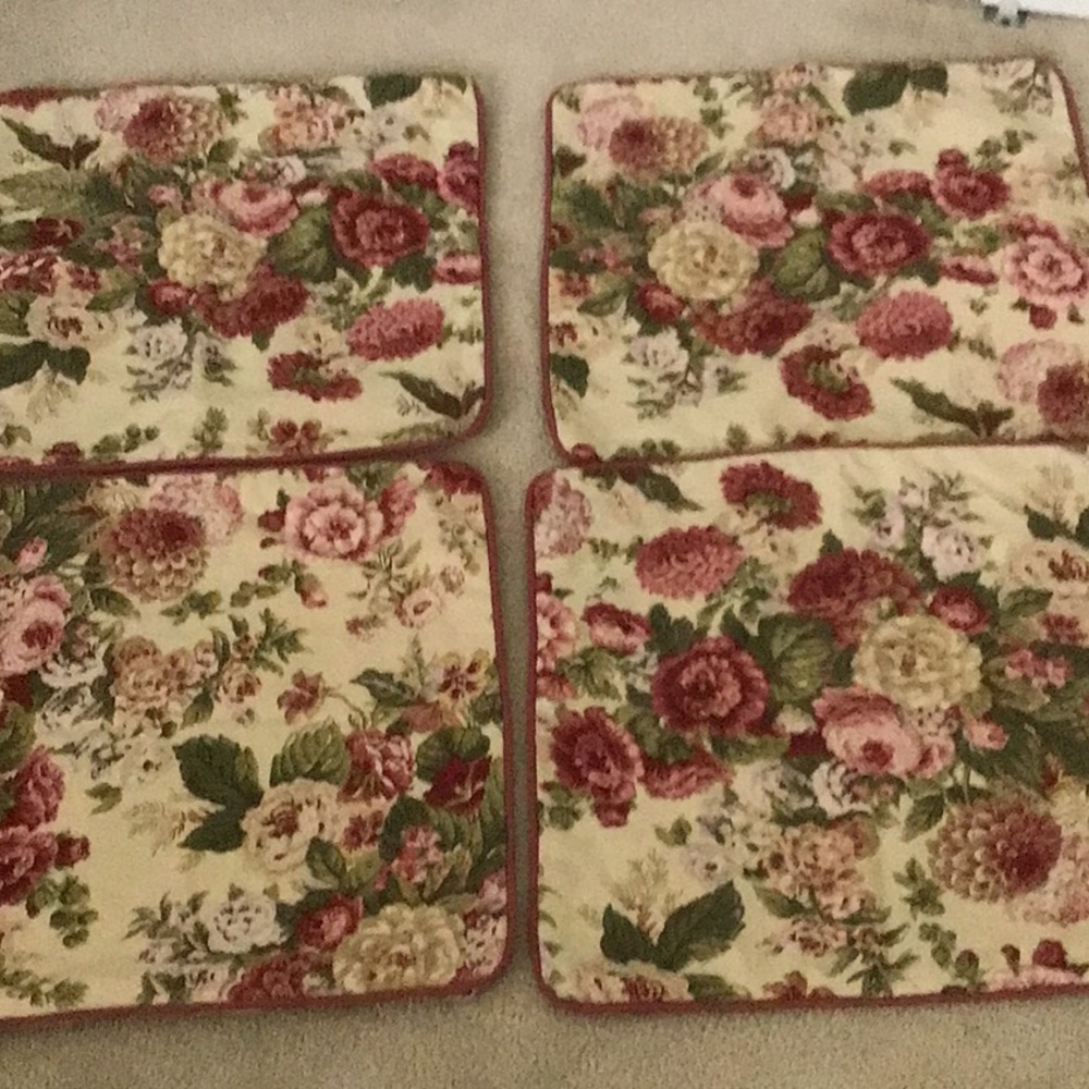 Floral Patterned Zipper Pillow Shams-set of 4